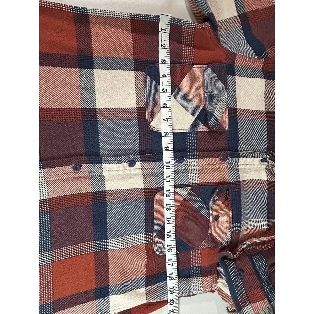 Brixton Shirt Mens Medium Red‎ Blue White Plaid Flannel Long Sleeve Button Up